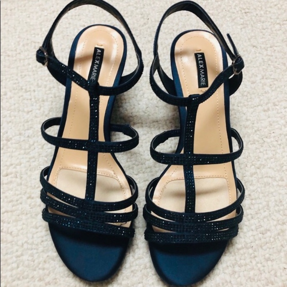 🌻Alex Marie Sz 7.5 Navy Glitter Dress Heel🌻